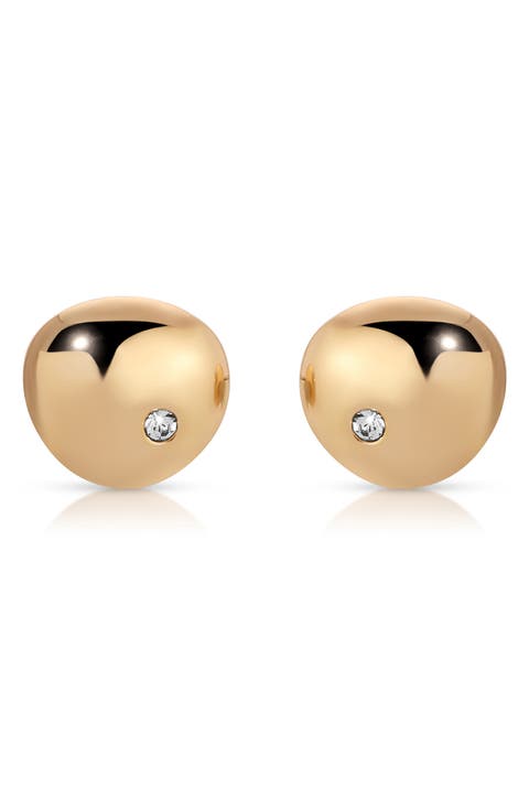 Polished Pebble Cubic Zirconia Stud Earrings