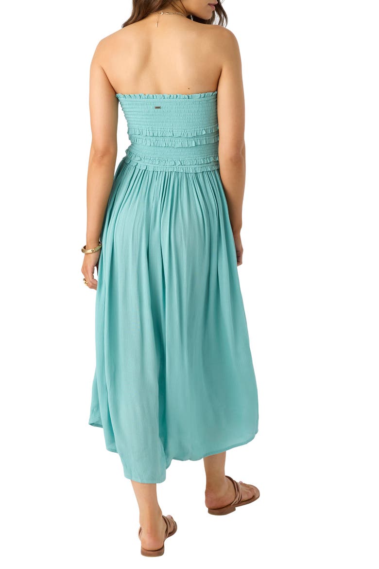 Devyn Smocked Strapless Midi Dress, Alternate, color, NILE BLUE