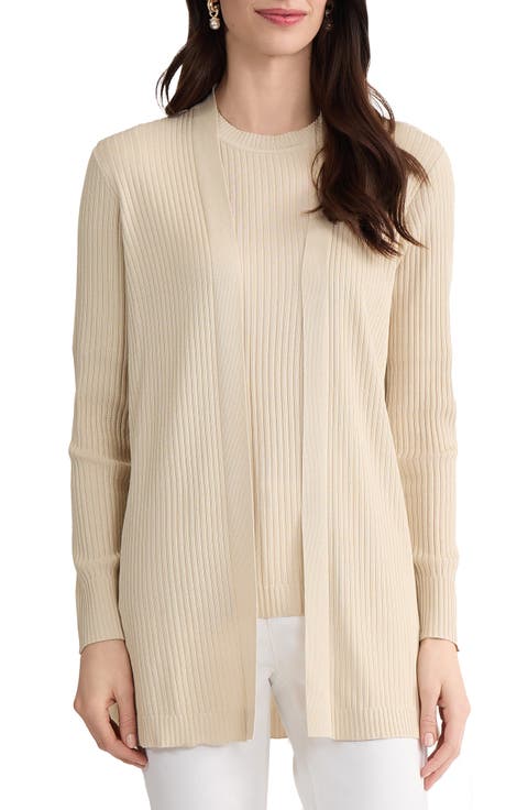 Sutton Open Front Rib Cardigan