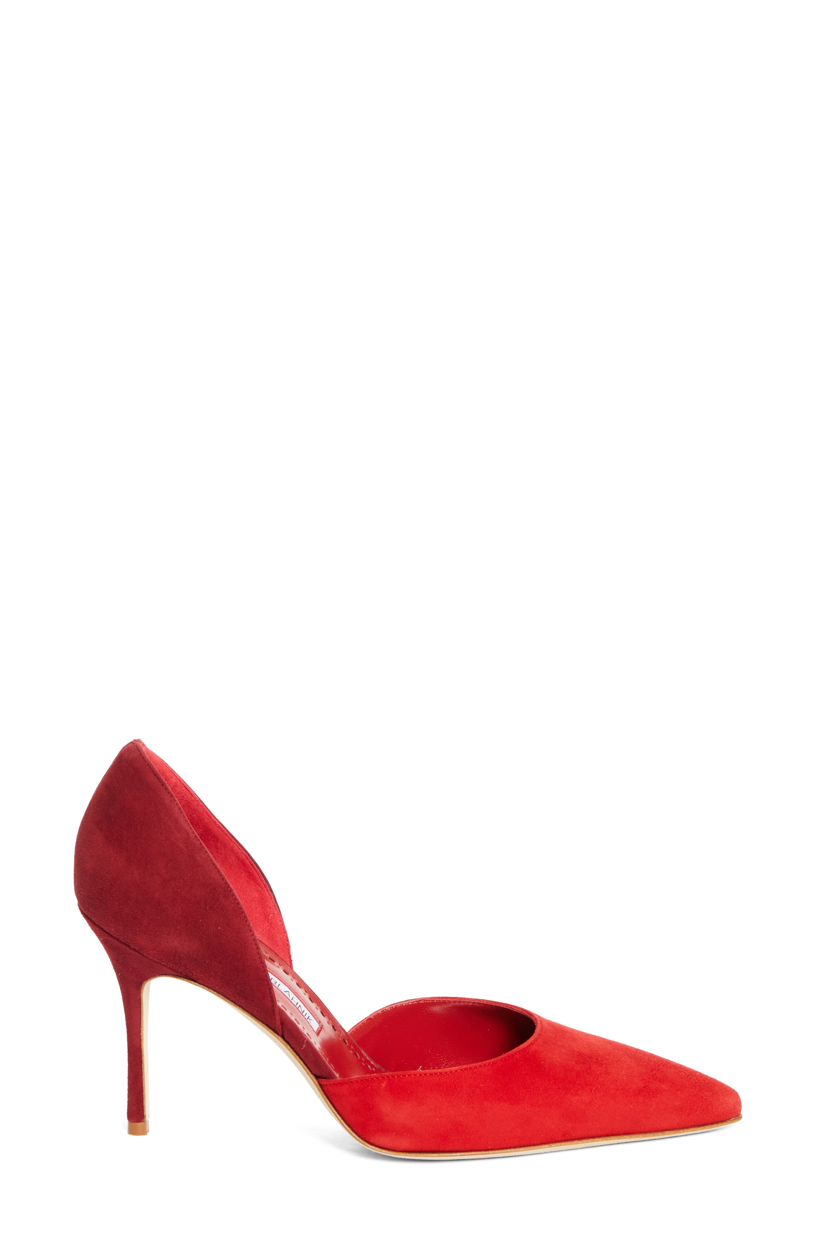 Manolo Blahnik Taylerbinu d'Orsay Pump, Alternate, color, Red 6208/Red 6039