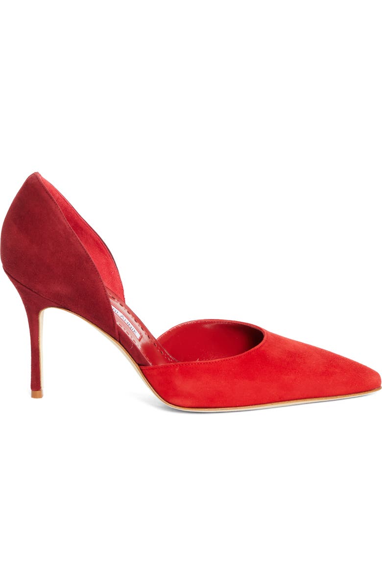 Manolo Blahnik Taylerbinu d'Orsay Pump, Alternate, color, Red 6208/Red 6039