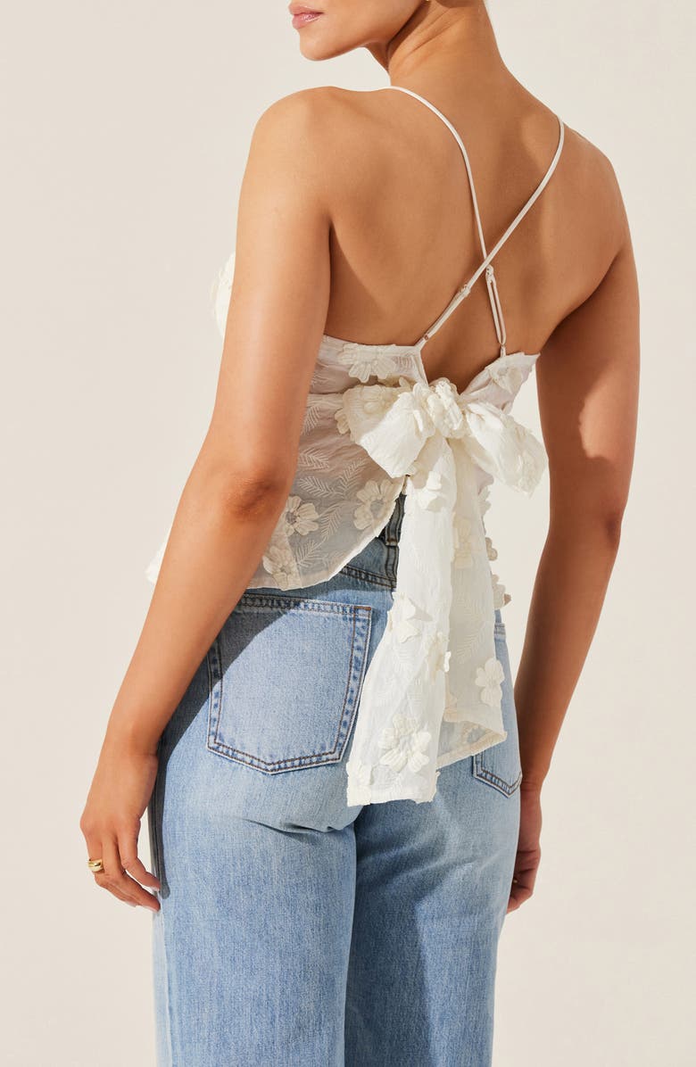 ASTR the Label Everli Floral Applique Tie Back Top, Alternate, color,