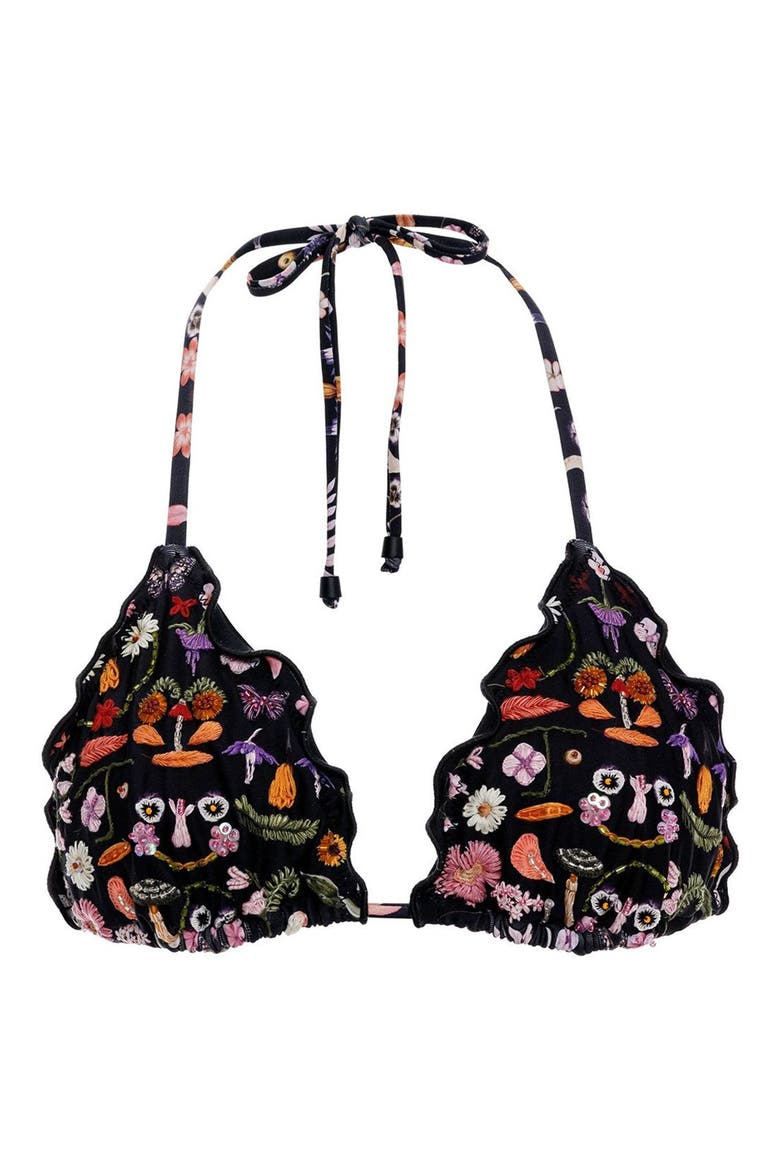 Lolita Mbar Triangle Bikini Top, Alternate, color, BLACK