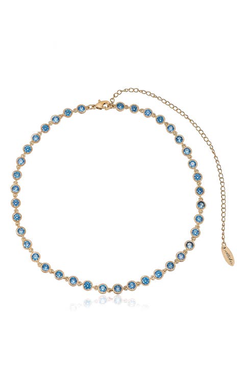 Cubic Zirconia Bezel Necklace