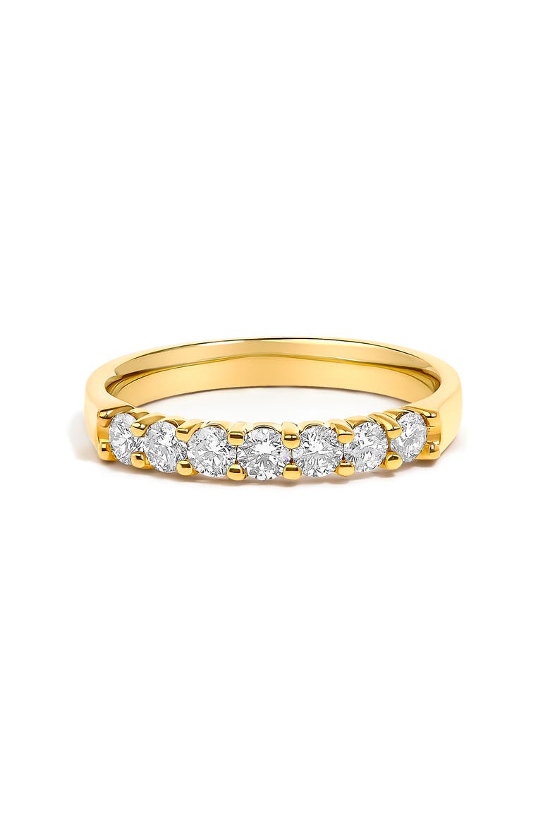 14K Gold 1/2 Ctw Diamond 7 Stone Band Ring, Main, color, Yellow Gold