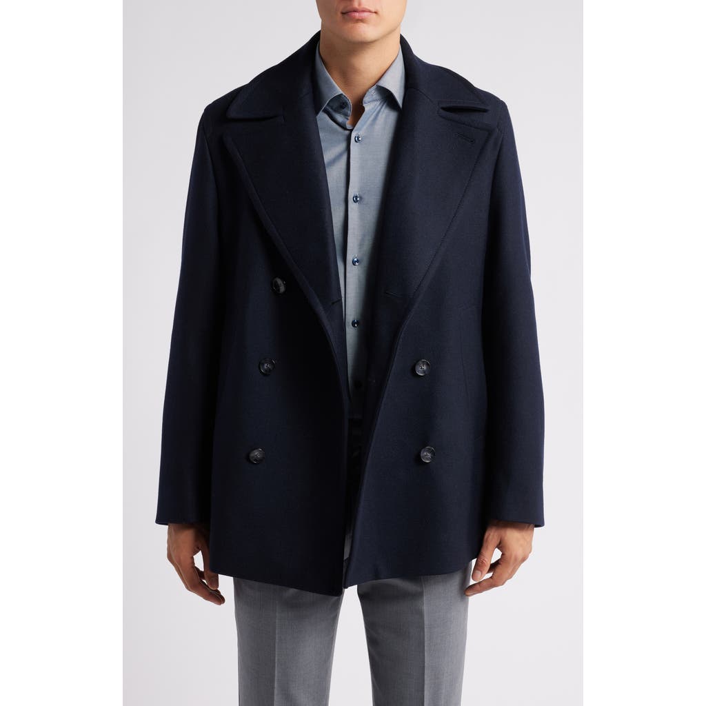 Hugo Boss Boss Clay Stretch Wool Blend Peacoat In Dark Blue