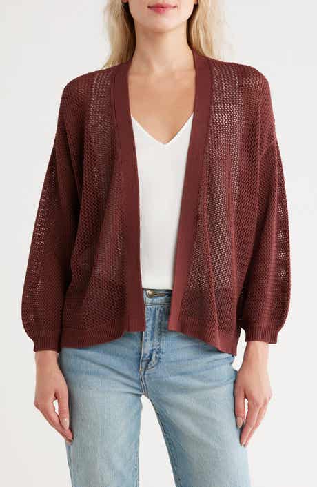 Nordstrom Open Stitch Front Cotton Cardigan