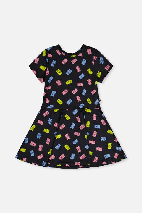 Gummy Bears Short Sleeve Drop Waist Dress