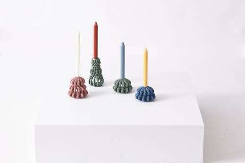 Form & Seek Frosting Loop Candle Holder In Black