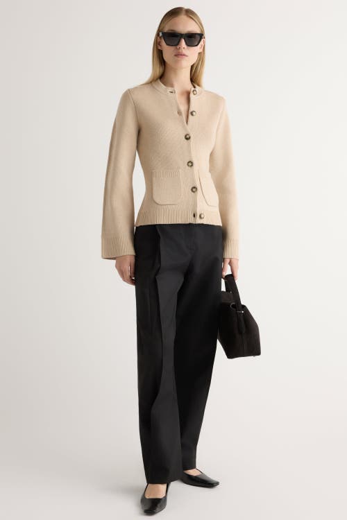 Modern Citizen Eames Cotton Wool Button Cardigan In Multi
