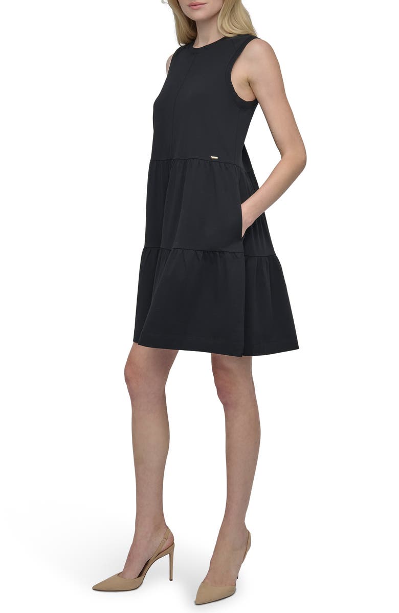 DKNY Sleeveless Stretch Cotton Dress, Alternate, color, 