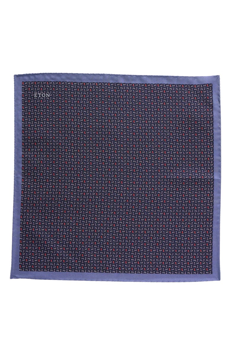 Eton Paisley Silk Pocket Square, Alternate, color, 