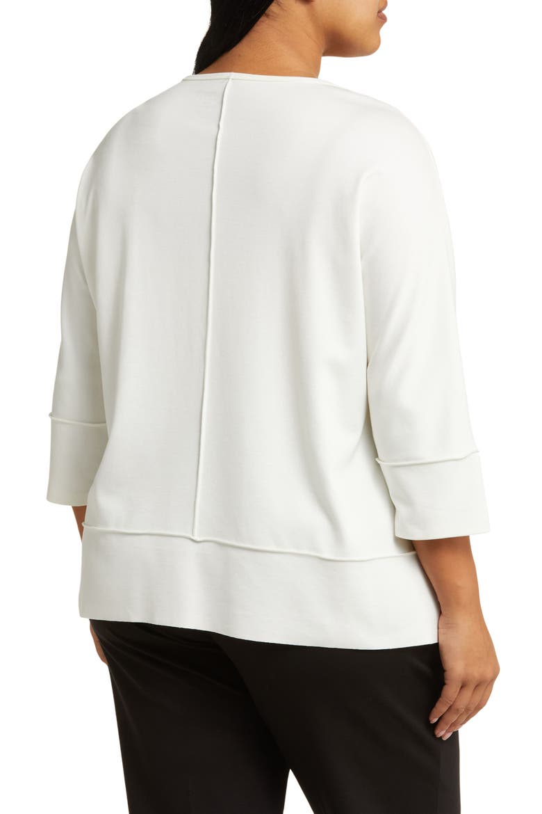 Serenity Three Quarter Sleeve Knit Top, Alternate, color, NYC WHITE