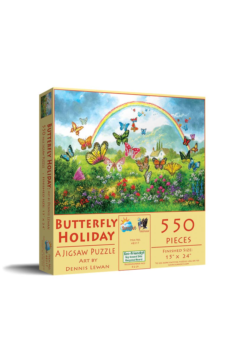 Sunsout Butterfly Holiday 550 piece Jigsaw Puzzle for Adults, Main, color, Multicolor