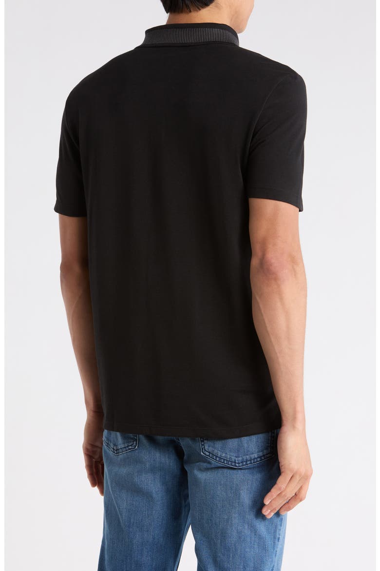 Jacquard Piqué Polo, Alternate, color, BLACK