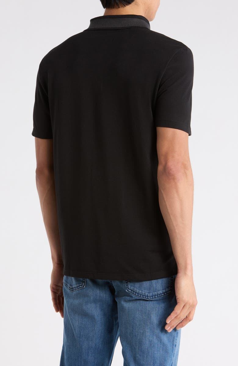 Calvin Klein Jacquard Piqué Polo, Alternate, color, Black