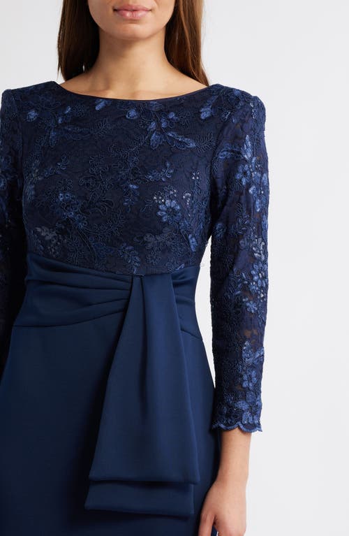ELIZA J ELIZA J SEQUIN LACE BODICE TRUMPET GOWN