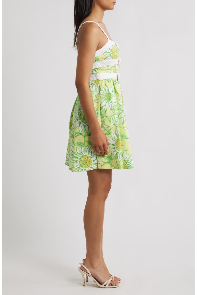 Cheri Floral Cotton Fit & Flare Minidress, Alternate, color, LIMONCELLO SUNBELIEVABLE