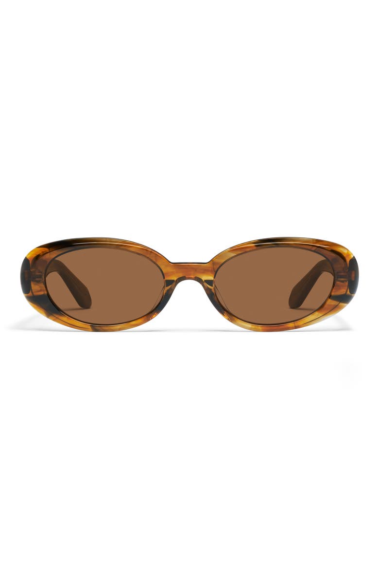 Felt Cute 52mm Round Sunglasses, Main, color, COFFEE SWIRL/ BROWN