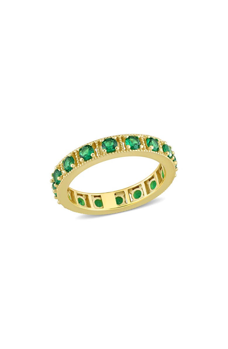 DELMAR Polished Cubic Zirconia Band Ring, Main, color, Green