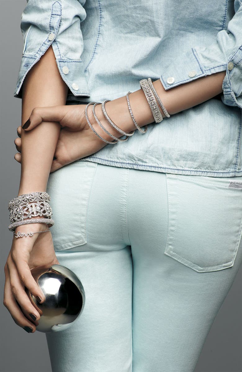 Nadri Crystal Scallop Bangle, Alternate, color, 