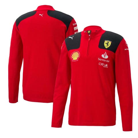 Men's Puma Red Scuderia Ferrari Team Knit Half-Zip Jacket