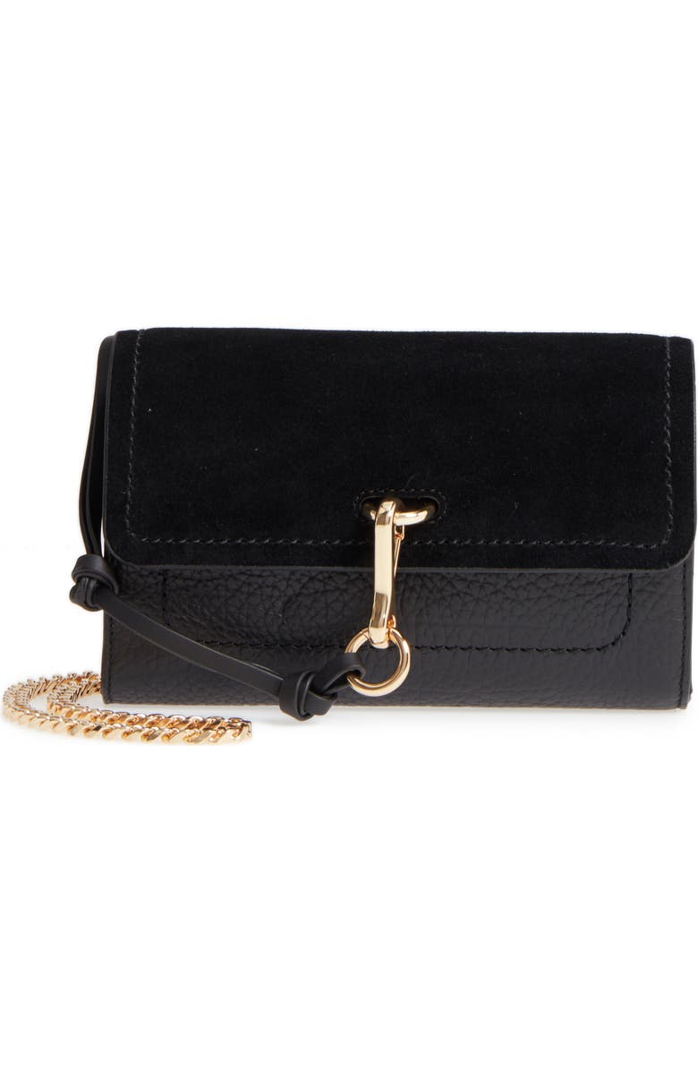 Vince Camuto Blena Leather & Suede Clutch, Main, color,