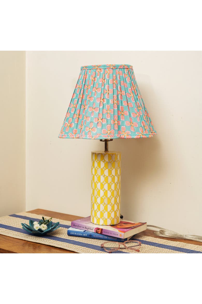 Petals Handblocked Lampshade, Alternate, color, Petals