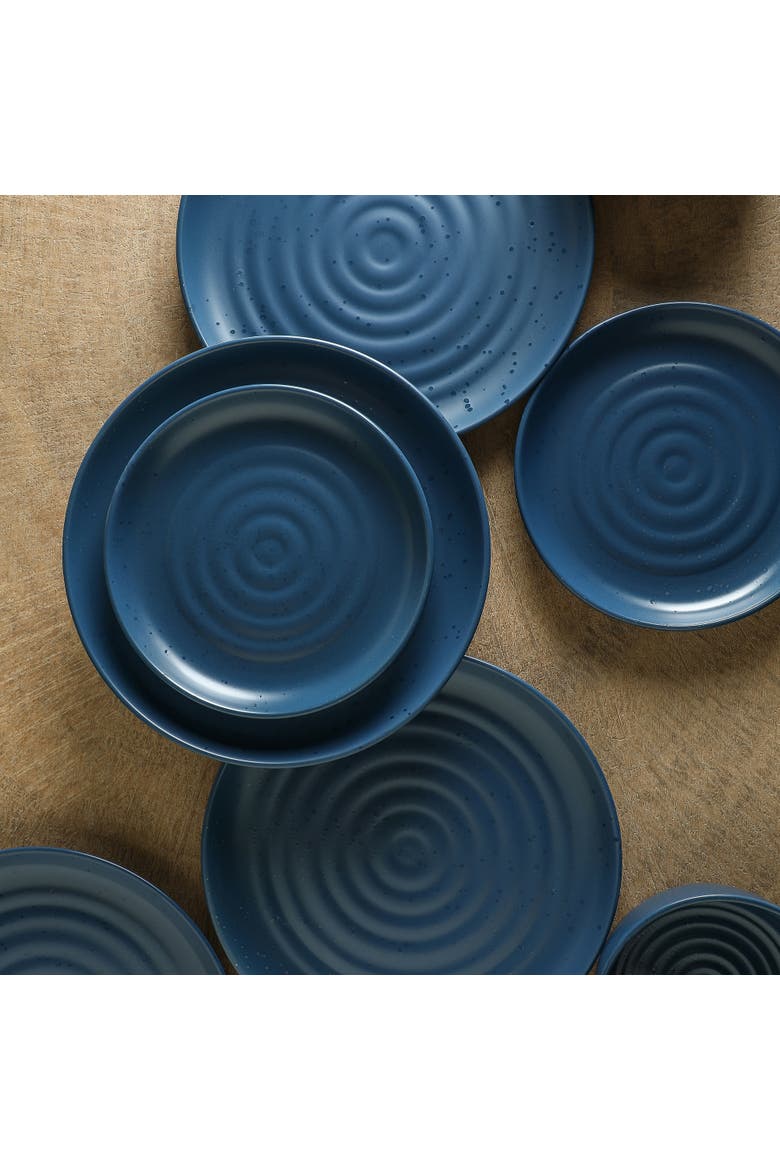 Ion Stoneware 12-Piece Dinnerware Set, Alternate, color, Blue