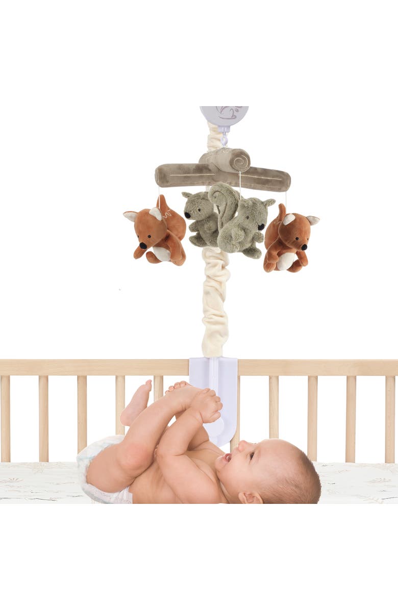 Lambs & Ivy Treetop Fox & Squirrel Woodland Musical Baby Crib Mobile Soother Toy, Alternate, color, Multicolor