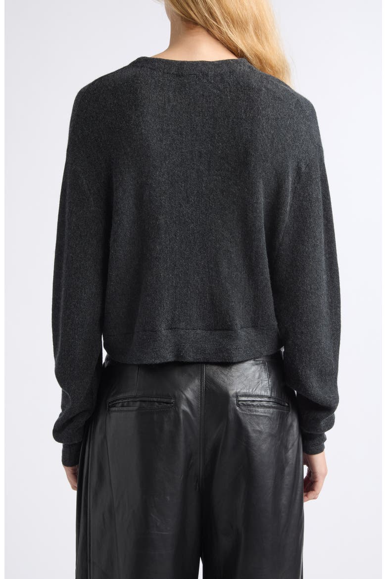 Cropped Merino Wool Cardigan, Alternate, color, CHARCOAL GREY