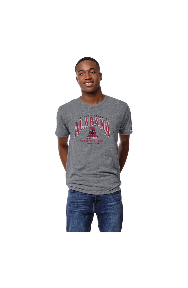 LEAGUE COLLEGIATE WEAR Men's League Collegiate Wear Heather Gray Alabama Crimson Tide Tall Arch 2.0 Victory Falls Tri-Blend T-Shirt, Main, color, Heather Gray