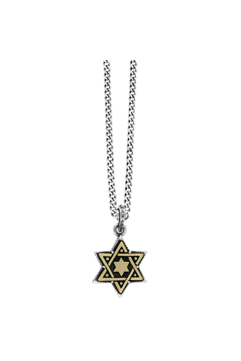 Large Gold Tone Alloy Star of David in Silver Frame Pendant, Main, color, Silver