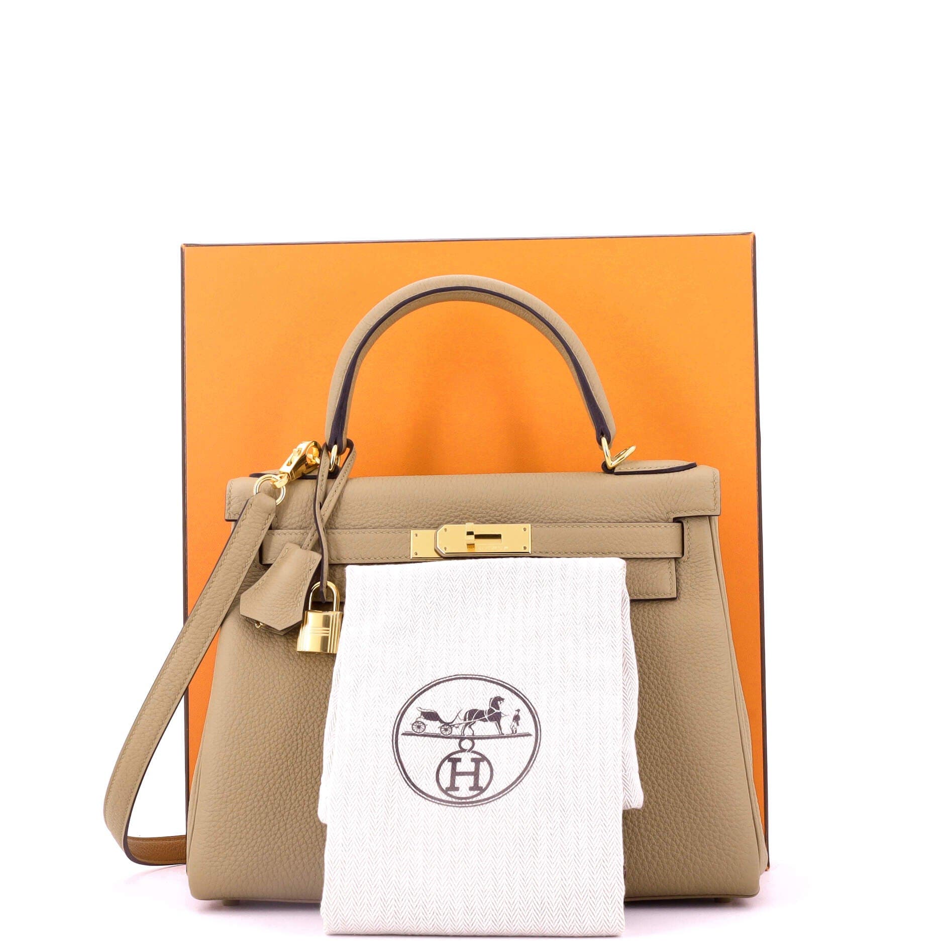 Pre-Owned Hermes Kelly Handbag Light Togo with Gold Hardware 28, Alternate, color, 