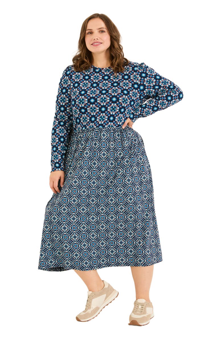 FatFace Plus Size Fia Batik Midi Dress, Main, color, 