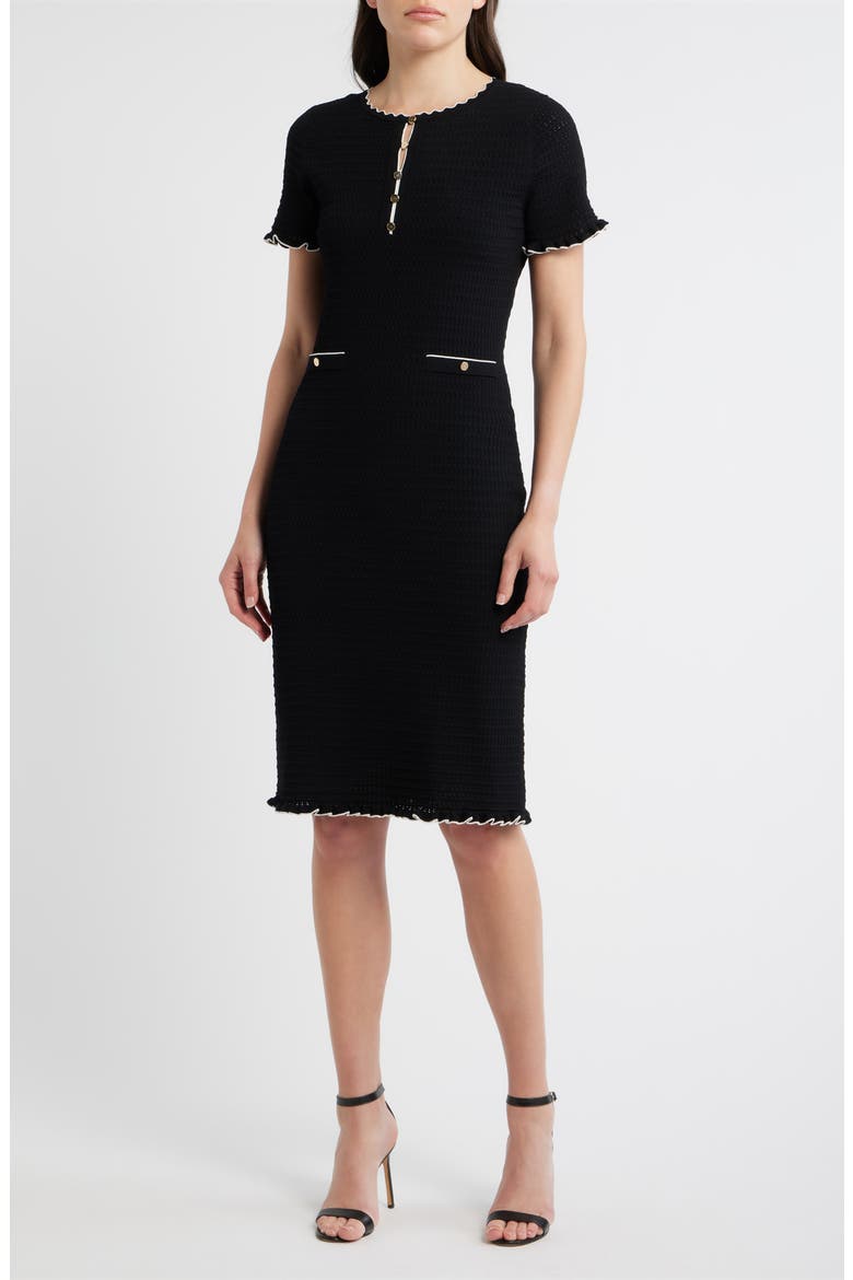The Easton Midi Dress, Main, color, NOIR/ IVORY