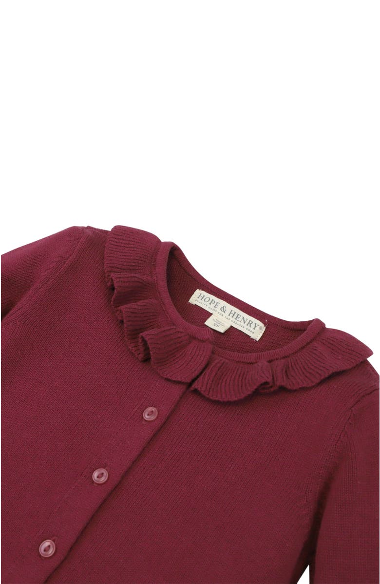 Hope & Henry Baby Girls' Ruffle Collar Cardigan, Infant, Alternate, color, 