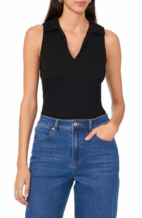 1.STATE Johnny Collar Ribbed Tank