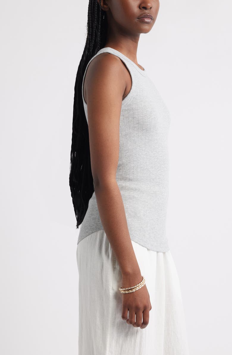 Treasure & Bond Pointelle Rib Crewneck Tank, Alternate, color, Grey Heather