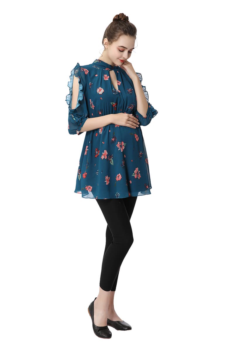 Kimi and Kai Reese Ruffle Maternity Babydoll Top, Alternate, color,