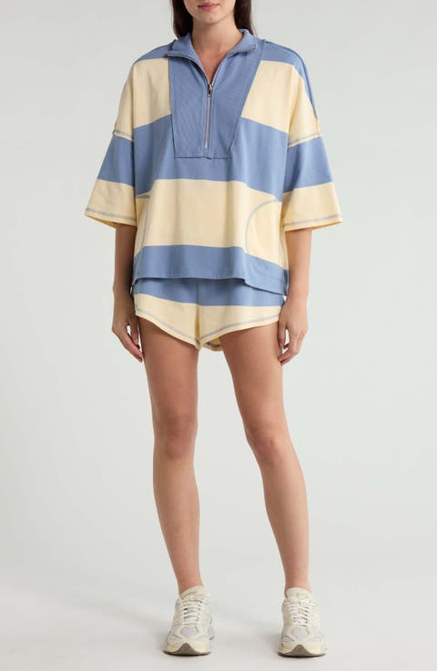 FP Movement Retro Rugby Half Zip Top & Shorts Set