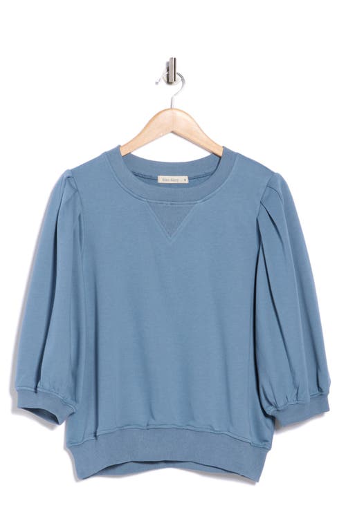 Bluegrey Balloon Sleeve Crop Sweatshirt In Blue