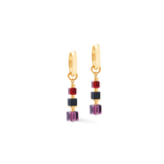 COEUR DE LION Hoop Earrings Cube Mix Precious Berry Gold