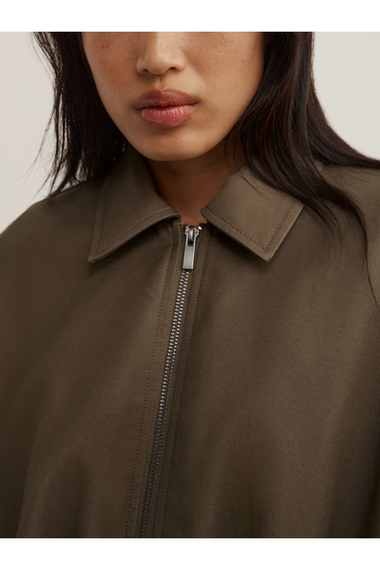 Gathered Hem Bomber Jacket, Alternate, color, Khaki