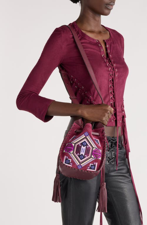 ISABEL MARANT ISABEL MARANT MINI SILAO EMBROIDERED SUEDE BUCKET BAG 