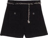maje Shiny tweed shorts