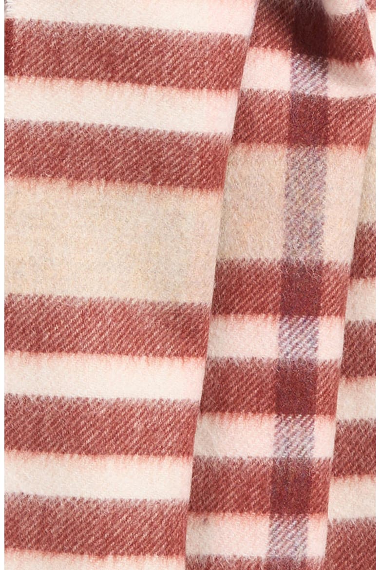 Grid Check Cashmere Fringe Scarf, Alternate, color, BLONDE RU7642