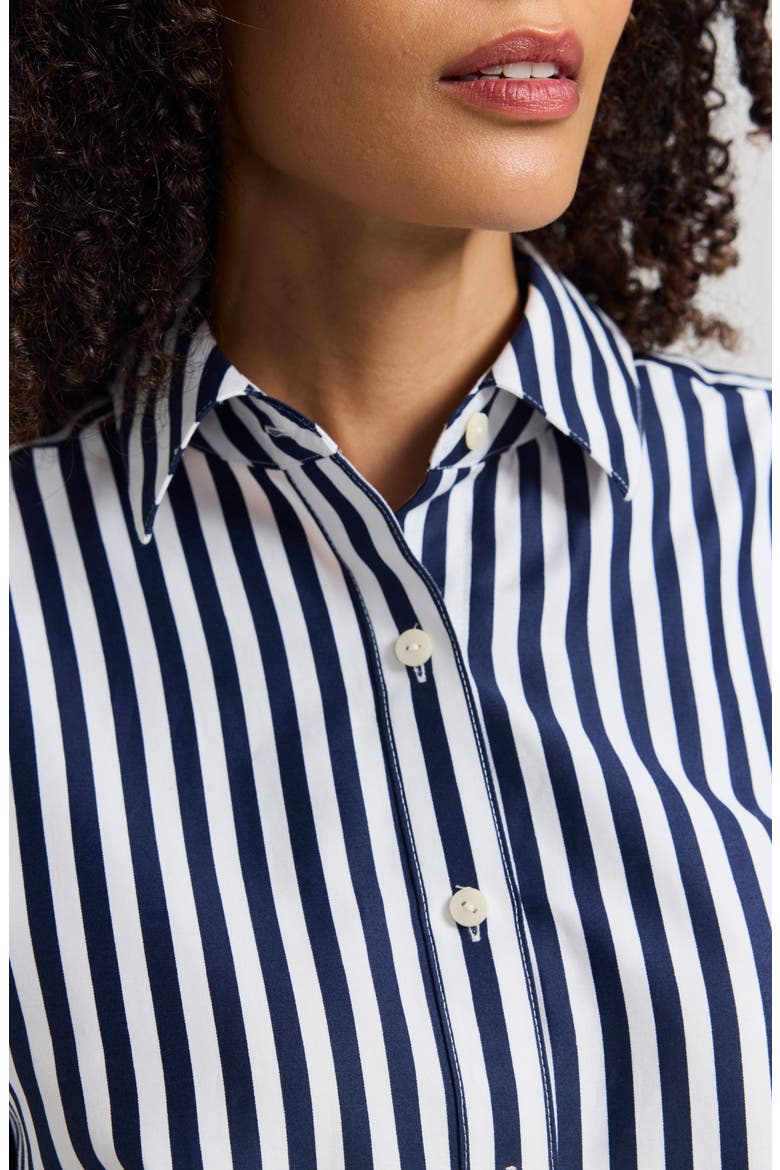 Jodie Stripe & Paisley Print Button Down Blouse, Alternate, color, BLUE MULTI