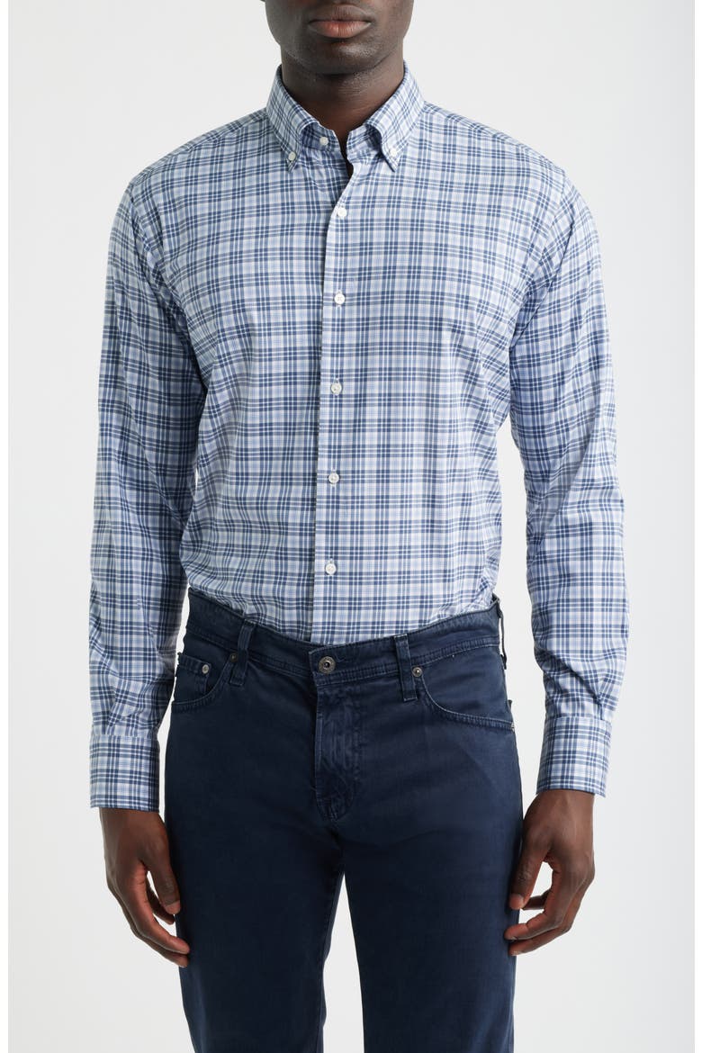 Shane Performance Twill Button-Down Shirt, Main, color, WINDY BLUE