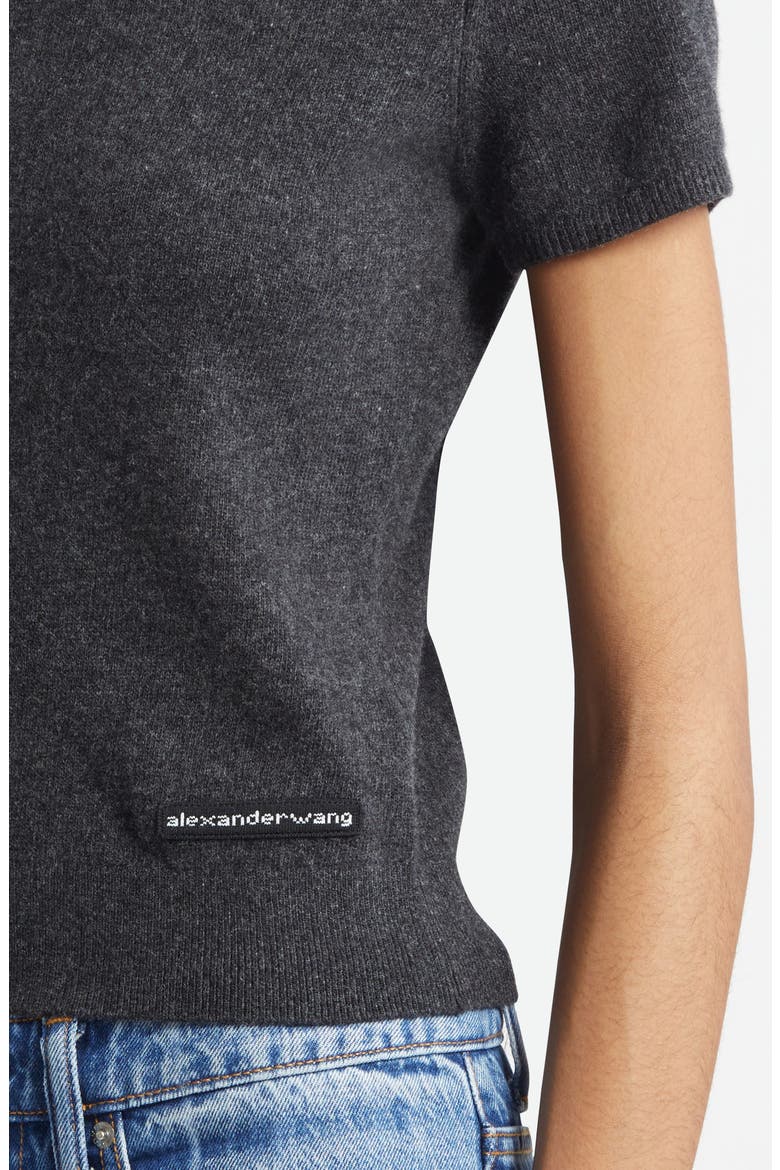Logo Wool Knit Top, Alternate, color, CHARCOAL